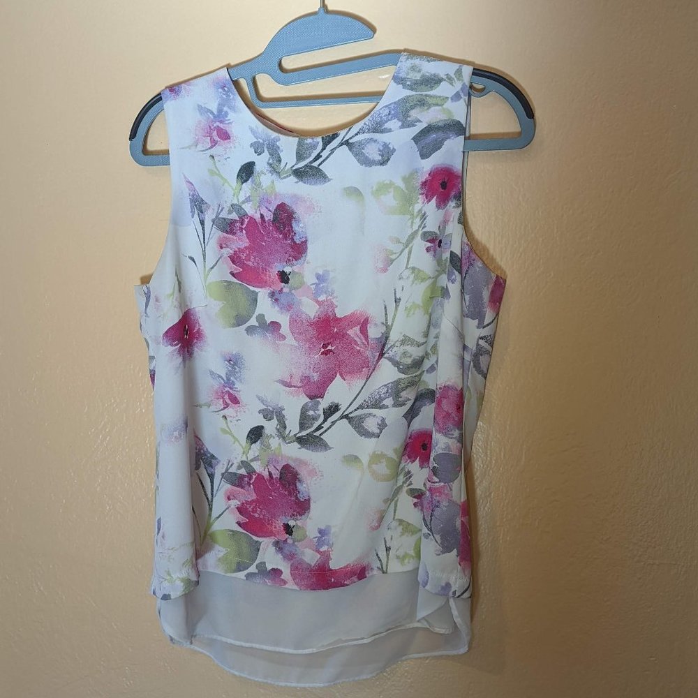 Rose and Olive Floral Tank Top- Small